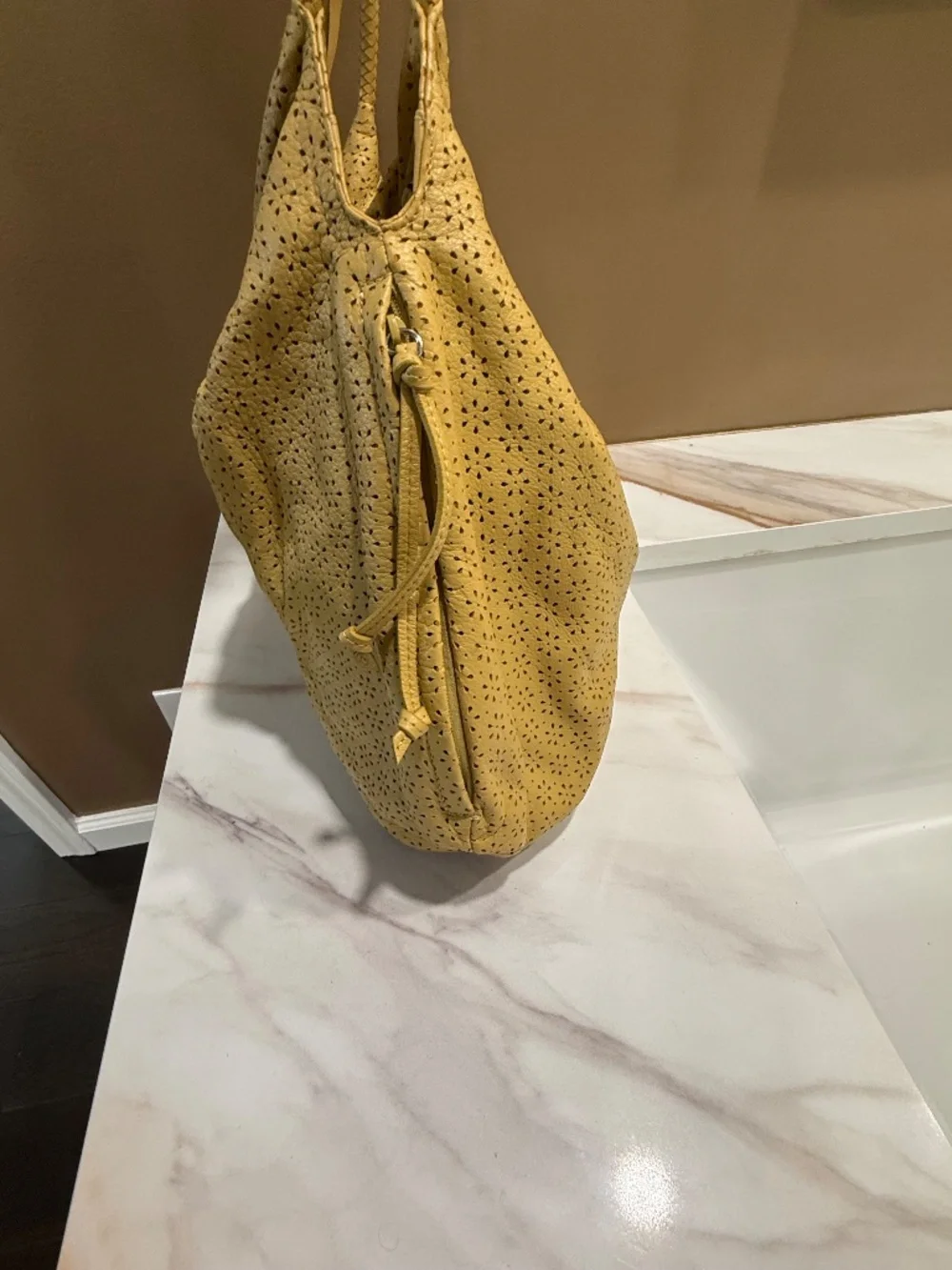 Brighton Francie Daisies Galore Hobo bag, Autumn Yellow, Leather